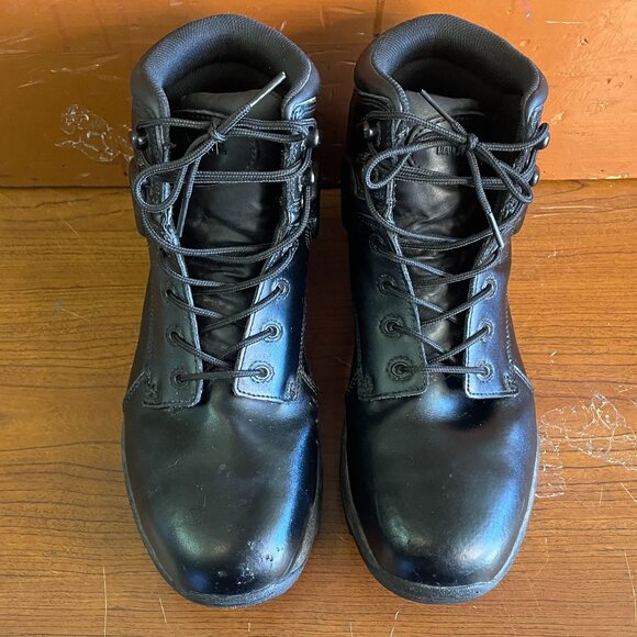 IRON AGE Men's Size 11 W Wide Black Leather Steel Toe Safety Work Boots IA5150 - Picture 9 of 11